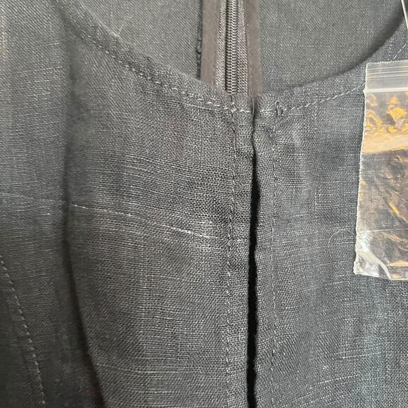 NWT Madewell Seamed Wide Leg Jumpsuit 100% Linen True Black Romper Lagenlook 12 - Picture 7 of 15